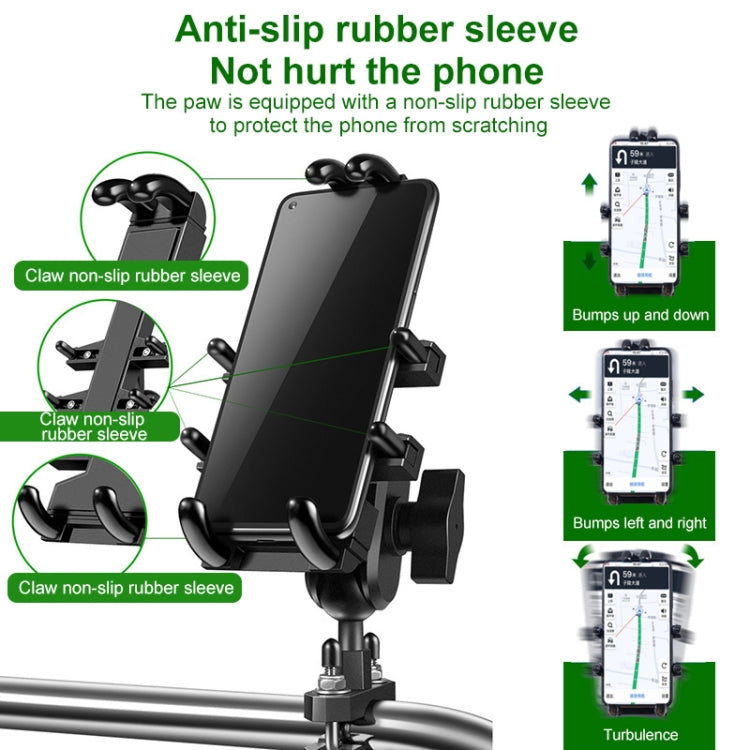 U-shaped Bolt Ball-Head Motorcycle Handlebar Multi-function Eight-jaw Aluminum Phone Navigation Holder Bracket, Width of Phone: 6.5-10.2cm   - Holder by PMC TechLife | Online Shopping South Africa | PMC TechLife | Buy Now Pay Later Mobicred