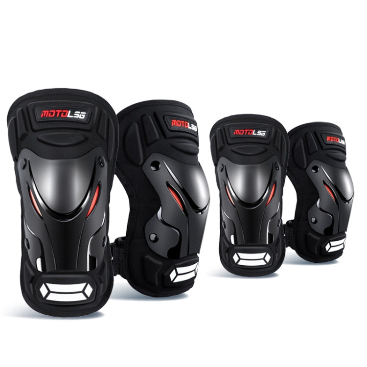 Motolsg 4 in 1 Knee Pads Elbow Pads Outdoor Sports Hiking Ski Motorcycle Bicycle Riding Protective Gear with Reflective Strip (Black) - Protective Gear by PMC TechLife | Online Shopping South Africa | PMC TechLife | Buy Now Pay Later Mobicred