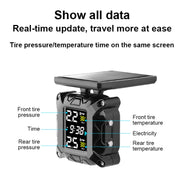 M4 Anti-vibration Motorcycles Tire Pressure Monitor with Anti-theft Screw Holder