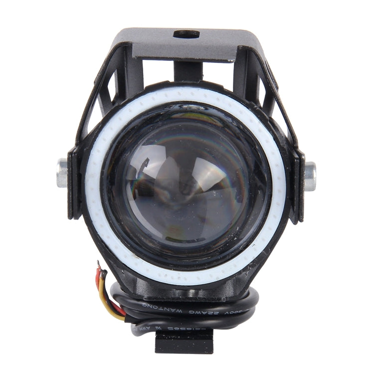 U7 10W 1000LM LED Life Waterproof Headlamp Light with Angel Eyes Light for Motorcycle / SUV, DC 12V(Blue Light) - Headlights by PMC Jewellery | Online Shopping South Africa | PMC Jewellery | Buy Now Pay Later Mobicred