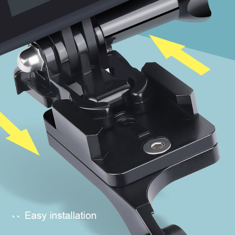 RUIGPRO Motorcycle Handlebar Alloy Phone Bracket for GoPro/ Insta360/DJI OSMO Sport Camera(Black)