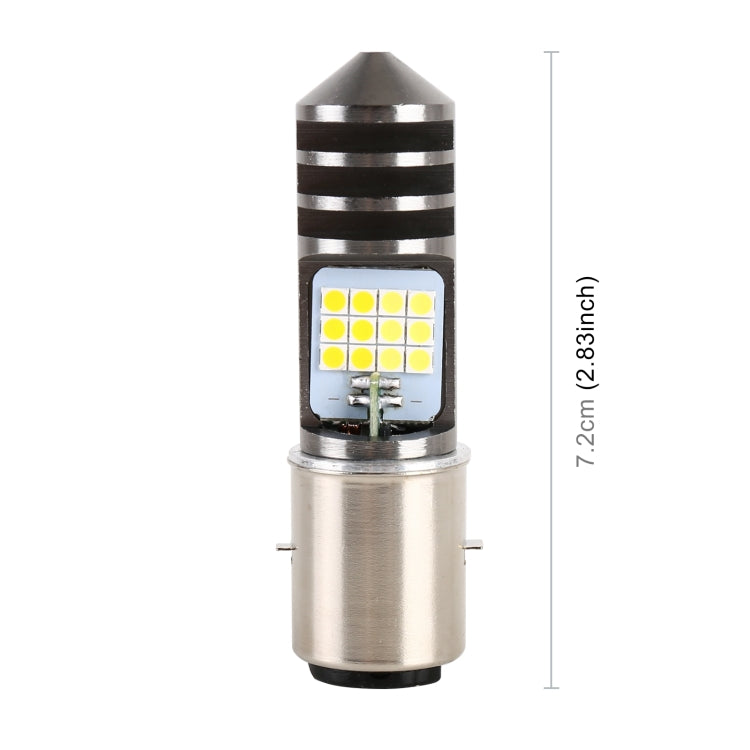 BA20D DC12V / 7.4W Motorcycle LED Headlight with 24LEDs SMD-3030 Lamp Beads (Yellow + White) - Headlights by PMC TechLife | Online Shopping South Africa | PMC TechLife | Buy Now Pay Later Mobicred