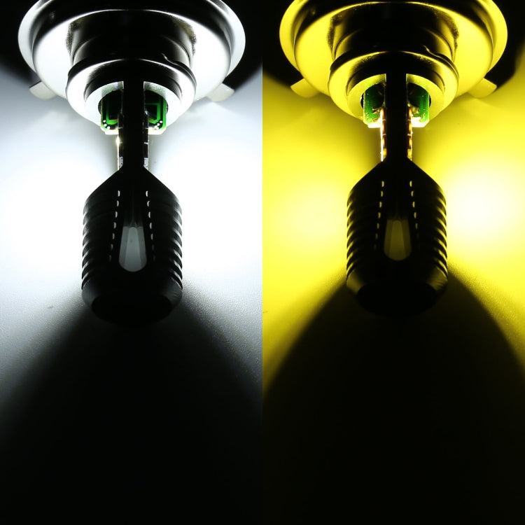 PX15D DC12V / 7.4W Motorcycle LED Headlight with 24LEDs SMD-3030 Lamp Beads (Yellow + White) - Headlights by PMC TechLife | Online Shopping South Africa | PMC TechLife | Buy Now Pay Later Mobicred