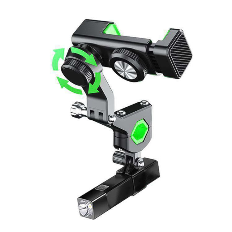 Motorcycle Spherical Compass Phone Holder, Handlebar with Light (Green) - Holder by PMC TechLife | Online Shopping South Africa | PMC TechLife | Buy Now Pay Later Mobicred