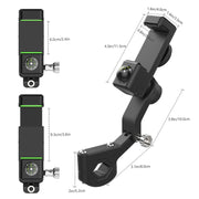 Motorcycle Spherical Compass Phone Holder, Rearview Mirror without Light (Black)