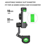Motorcycle Spherical Compass Phone Holder, Rearview Mirror without Light (Black)