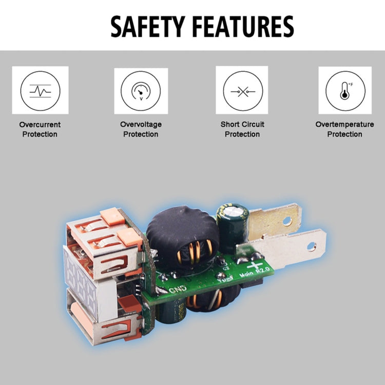 WUPP ZH-975A3 Motorcycle Aluminum Alloy Waterproof Mobile Phone Double QC3.0 Quick Charging Charger with Voltmeter(Silver) - free shipping - PMC TechLife - Order now!