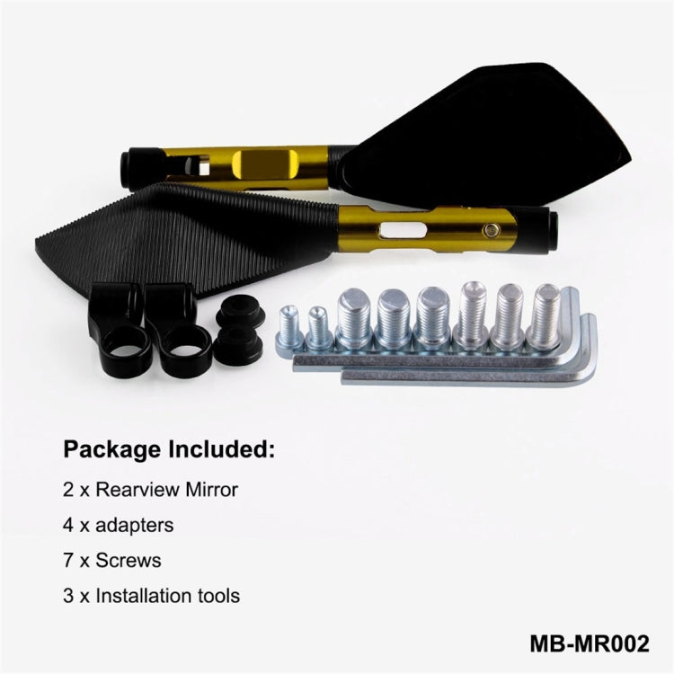 Modified Motorcycle Aluminium Alloy Rhombus Reflective Light Side Rearview Mirror (Gold) - Side Mirrors by PMC Jewellery | Online Shopping South Africa | PMC Jewellery | Buy Now Pay Later Mobicred