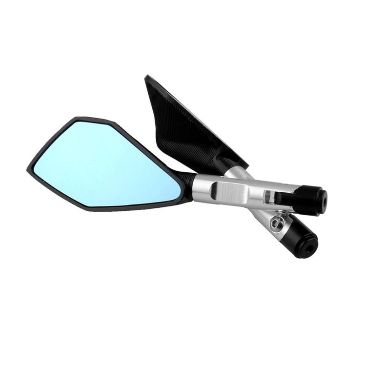Modified Motorcycle Aluminium Alloy Rhombus Reflective Light Side Rearview Mirror (White) - Side Mirrors by PMC Jewellery | Online Shopping South Africa | PMC Jewellery | Buy Now Pay Later Mobicred
