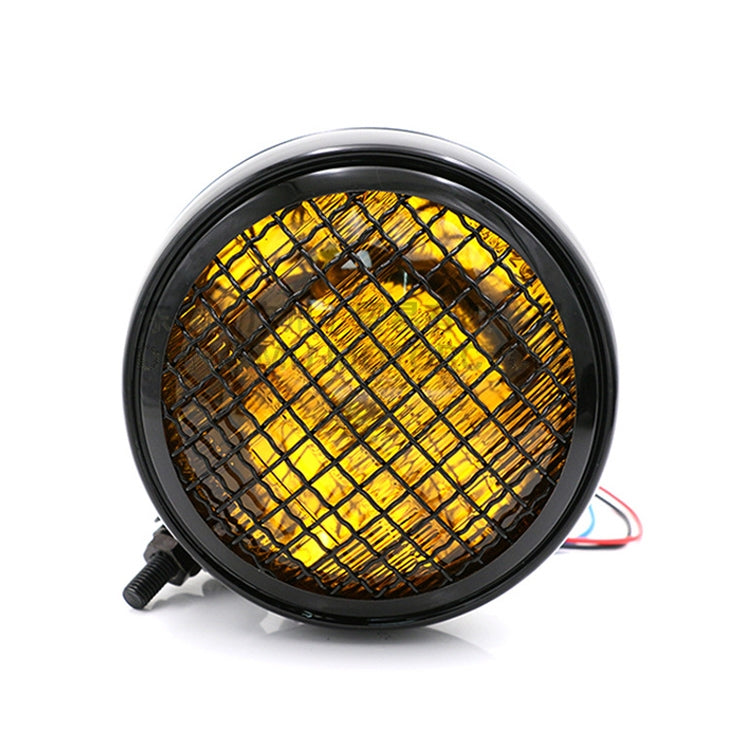 Motorcycle Black Shell Harley Headlight Retro Lamp LED Light Modification Accessories (Yellow) - Headlights by PMC TechLife | Online Shopping South Africa | PMC TechLife | Buy Now Pay Later Mobicred