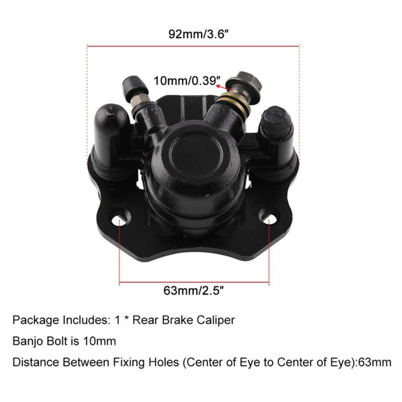 Right Side Modified Rear Brake Caliper for Motocycle / 50CC 70CC 90CC 110CC 125CC 150CC ATV Quad / Taotao Roketa (Black)