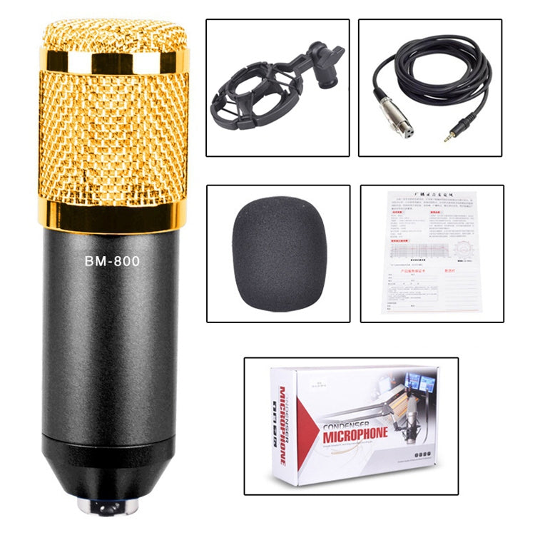 BM-800 3.5mm Studio Recording Wired Condenser Sound Microphone with Shock Mount, Compatible with PC / Mac for Live Broadcast Show, KTV, etc.(Black) - Microphone by PMC TechLife | Online Shopping South Africa | PMC TechLife | Buy Now Pay Later Mobicred