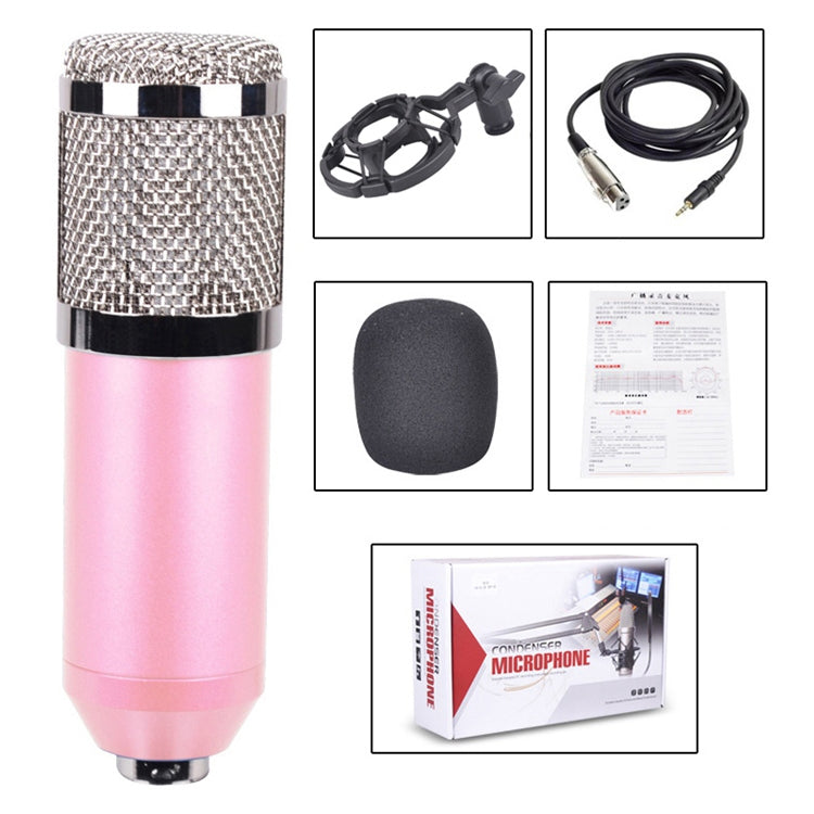 BM-800 3.5mm Studio Recording Wired Condenser Sound Microphone with Shock Mount, Compatible with PC / Mac for Live Broadcast Show, KTV, etc.(Pink) - Microphone by PMC TechLife | Online Shopping South Africa | PMC TechLife | Buy Now Pay Later Mobicred