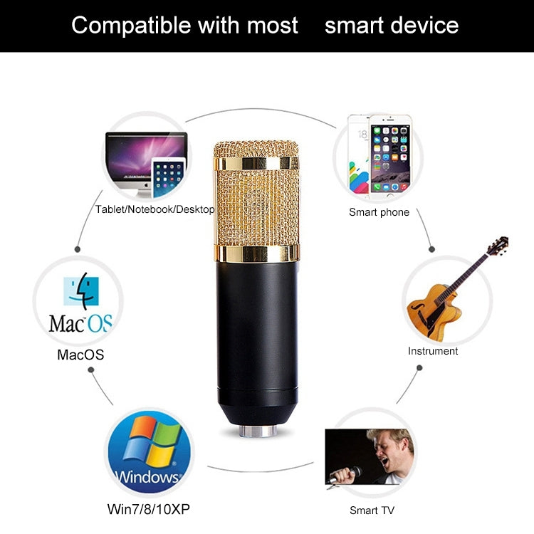 BM-800 3.5mm Studio Recording Wired Condenser Sound Microphone with Shock Mount, Compatible with PC / Mac for Live Broadcast Show, KTV, etc.(White) - Microphone by PMC TechLife | Online Shopping South Africa | PMC TechLife | Buy Now Pay Later Mobicred