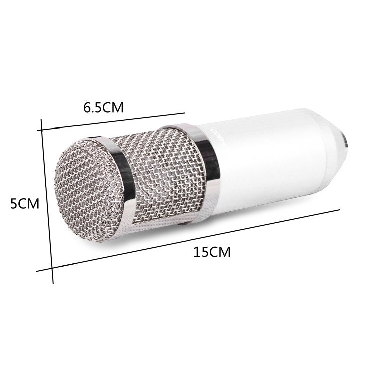 BM-800 3.5mm Studio Recording Wired Condenser Sound Microphone with Shock Mount, Compatible with PC / Mac for Live Broadcast Show, KTV, etc.(White) - Microphone by PMC TechLife | Online Shopping South Africa | PMC TechLife | Buy Now Pay Later Mobicred