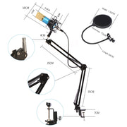 BM-800 Network K-Song Dedicated High-end Metal Shock Mount Microphone Set(Black)