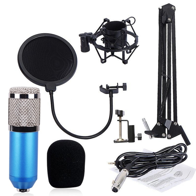 BM-800 Network K-Song Dedicated High-end Metal Shock Mount Microphone Set(Blue) - Microphone by PMC TechLife | Online Shopping South Africa | PMC TechLife | Buy Now Pay Later Mobicred