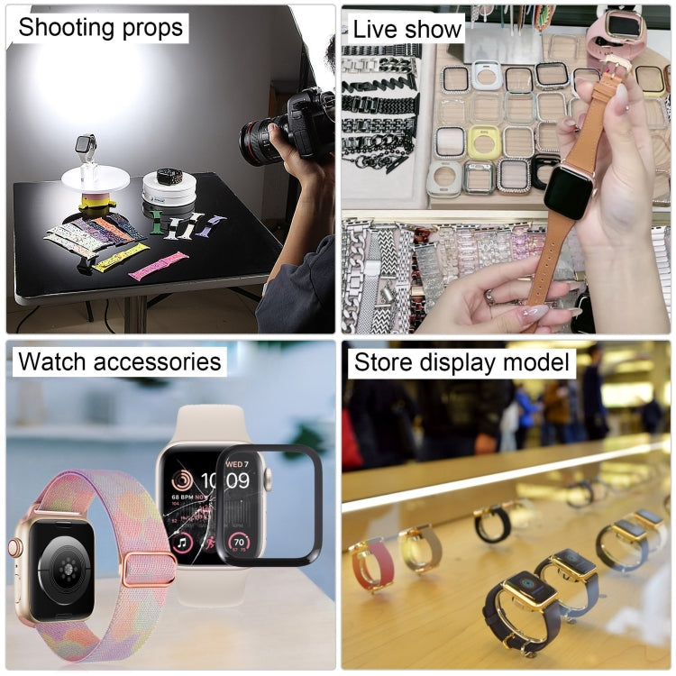 For Apple Watch SE 2022 44mm Black Screen Non-Working Fake Dummy Display Model, For Photographing Watch-strap, No Watchband (Starlight)