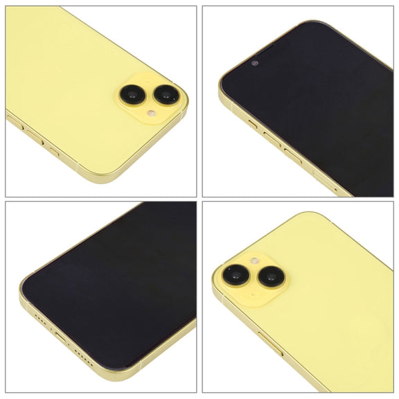 For iPhone 14 Black Screen Non-Working Fake Dummy Display Model (Yellow)