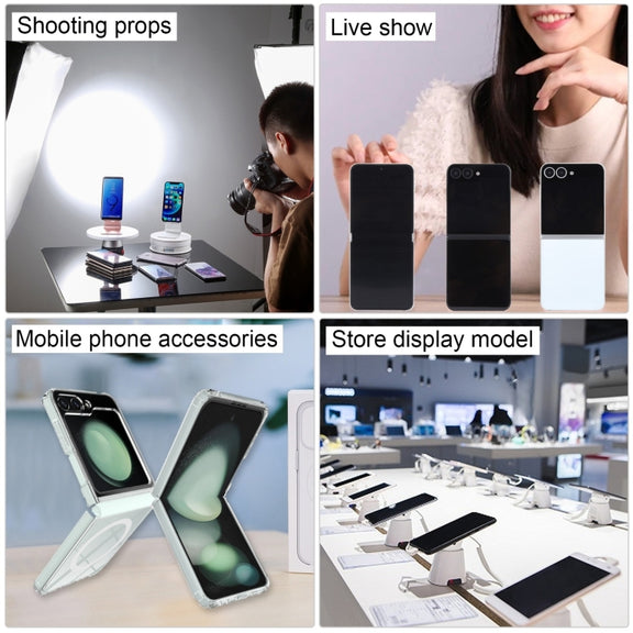 For Samsung Galaxy Z Flip6 Black Screen Non-Working Fake Dummy Display Model (Cyan)