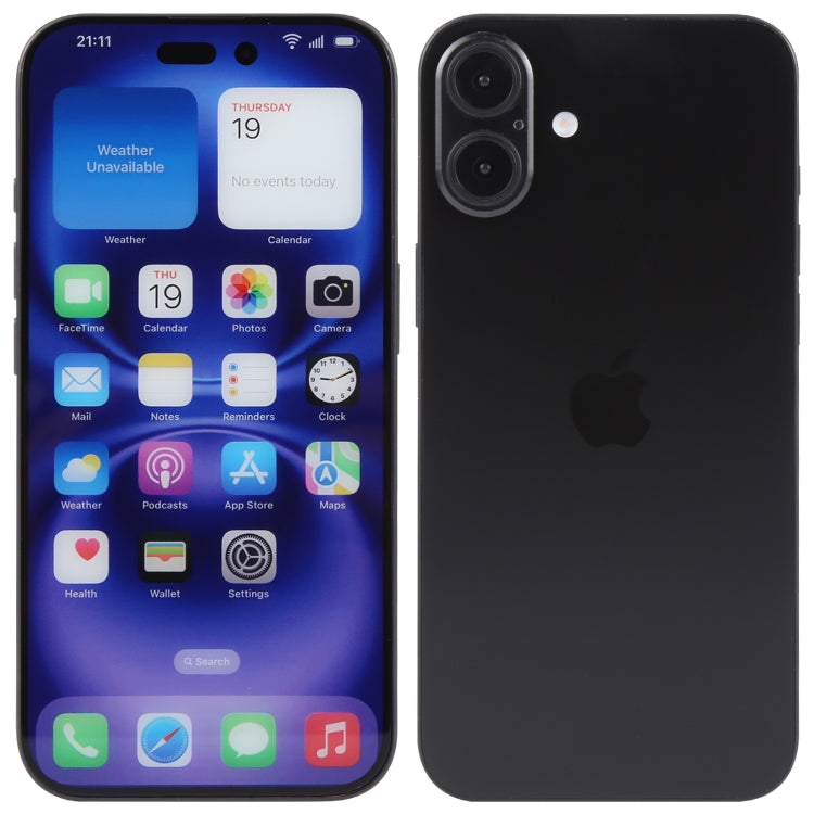 For iPhone 16 Color Screen Non-Working Fake Dummy Display Model (Black)