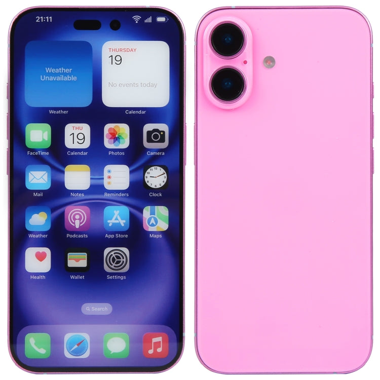 For iPhone 16 Color Screen Non-Working Fake Dummy Display Model (Pink)