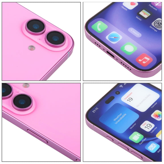 For iPhone 16 Color Screen Non-Working Fake Dummy Display Model (Pink)
