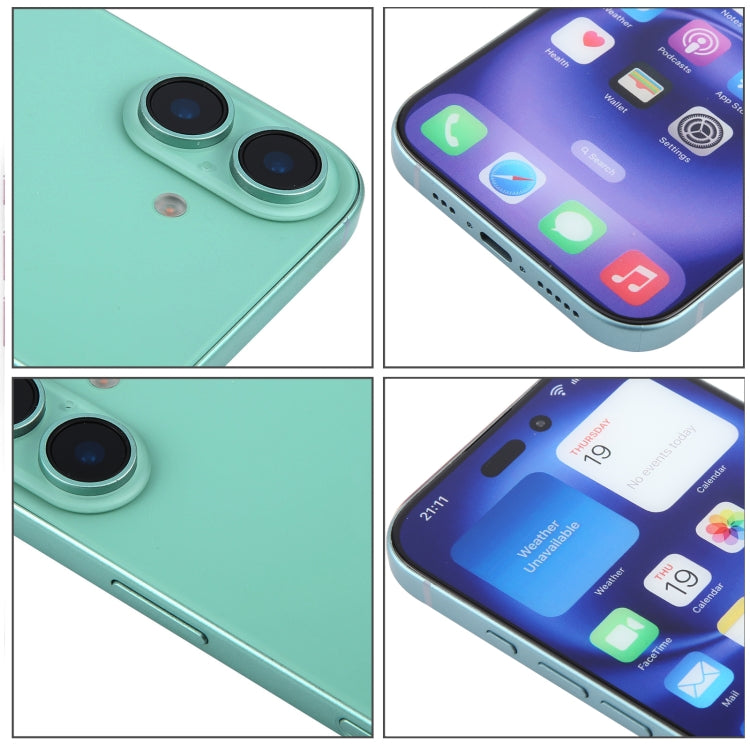 For iPhone 16 Color Screen Non-Working Fake Dummy Display Model (Teal)