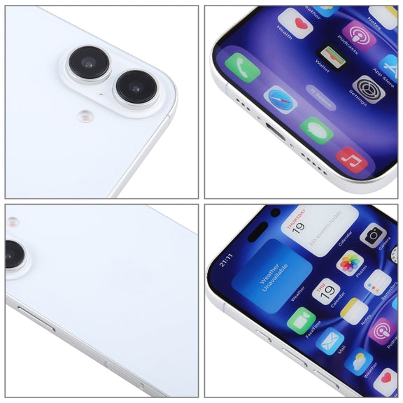 For iPhone 16 Plus Color Screen Non-Working Fake Dummy Display Model (White)