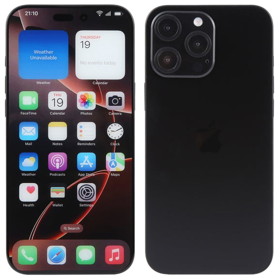 For iPhone 16 Pro Color Screen Non-Working Fake Dummy Display Model (Black)