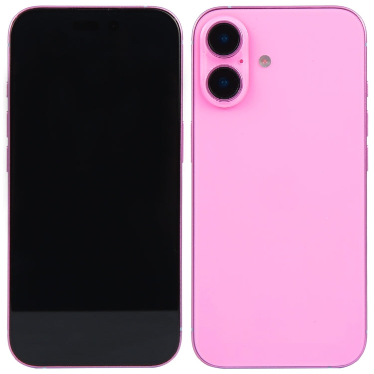 For iPhone 16 Black Screen Non-Working Fake Dummy Display Model (Pink)