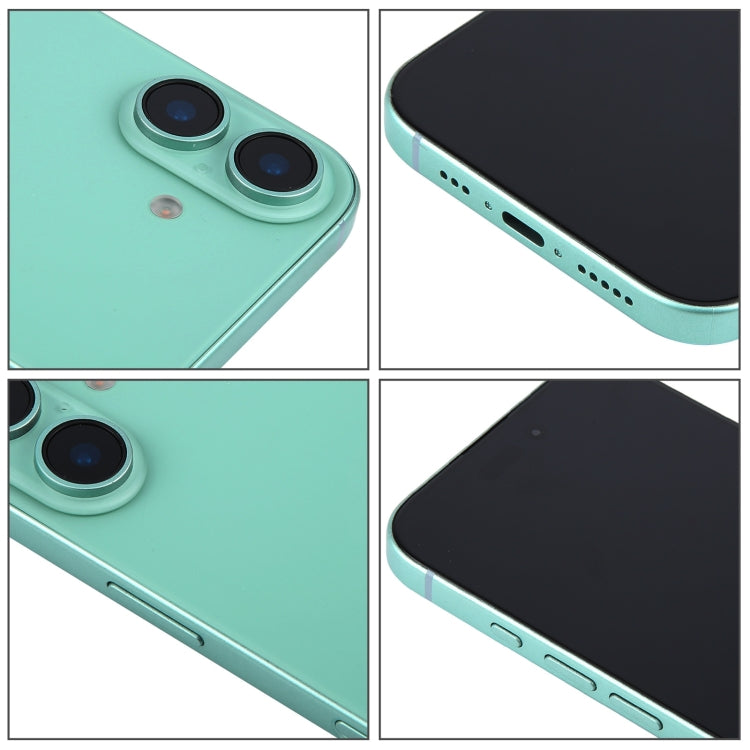 For iPhone 16 Black Screen Non-Working Fake Dummy Display Model (Teal)