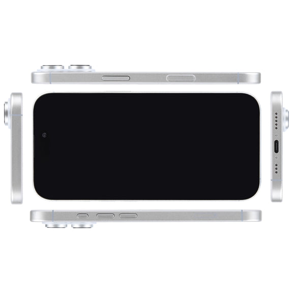 For iPhone 16 Black Screen Non-Working Fake Dummy Display Model (White)