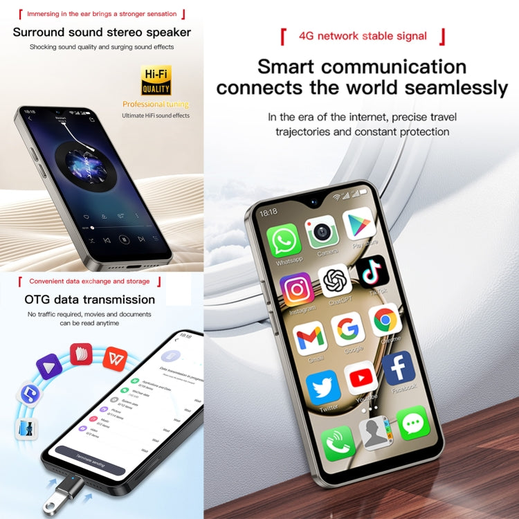 SOYES XS18 Pro Max, 2GB+16GB, Face ID, 4.3 inch Android 8.1 MTK6737A Quad Core, Network: 4G, OTG, Dual SIM (Grey)