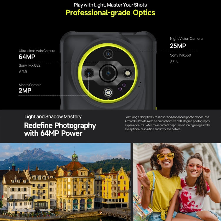 Ulefone Armor X31 Pro 5G, 8GB+256GB, Night Vision, IP68/IP69K Rugged Phone, 6.56 inch Android 14 MediaTek Dimensity 6300 Octa Core, Network: 5G, NFC, OTG (Green) - free shipping - PMC Jewellery - Order now!