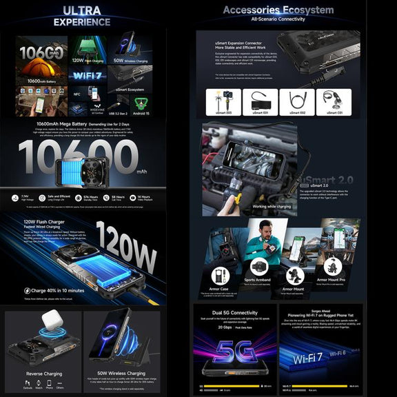 Ulefone Armor 28 Ultra Thermal Version Rugged Phone, 16GB+1TB, Night Vision, 10600mAh, 6.67 inch Android 14 MediaTek Dimensity 9300+ Octa Core, Network: 5G, NFC (Black)