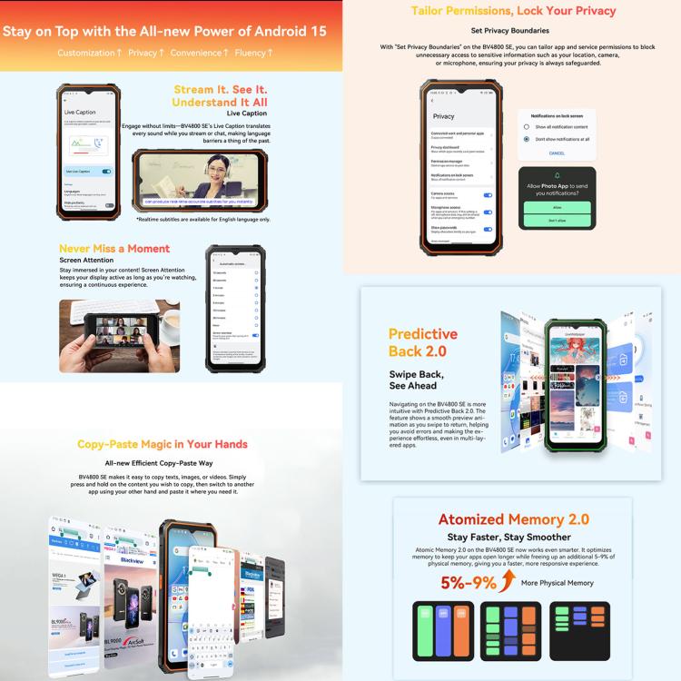 Blackview BV4800 SE Rugged Phone, 4GB+64GB, 6.56 inch Android 15 UMS9320E T615 Octa Core, Network: 4G, OTG, NFC (Green) - free shipping - PMc TechLife - Order now!