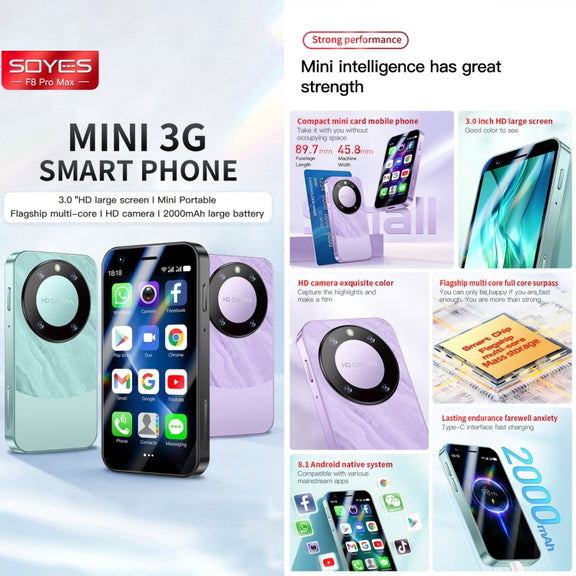 SOYES F8 Pro Max, 1GB+16GB, 3.0 inch Android 8.1 MTK6580 Quad Core, Network: 3G, Dual SIM (Green)
