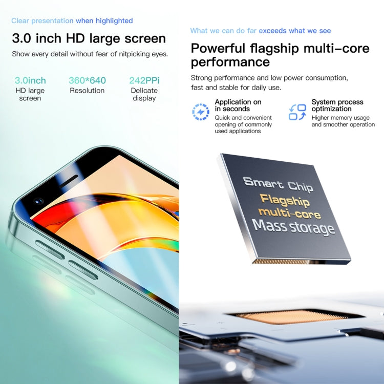 SOYES P70 Pro Max, 1GB+16GB, 3.0 inch Android 8.1 MTK6580 Quad Core, Network: 3G, Dual SIM (Green)