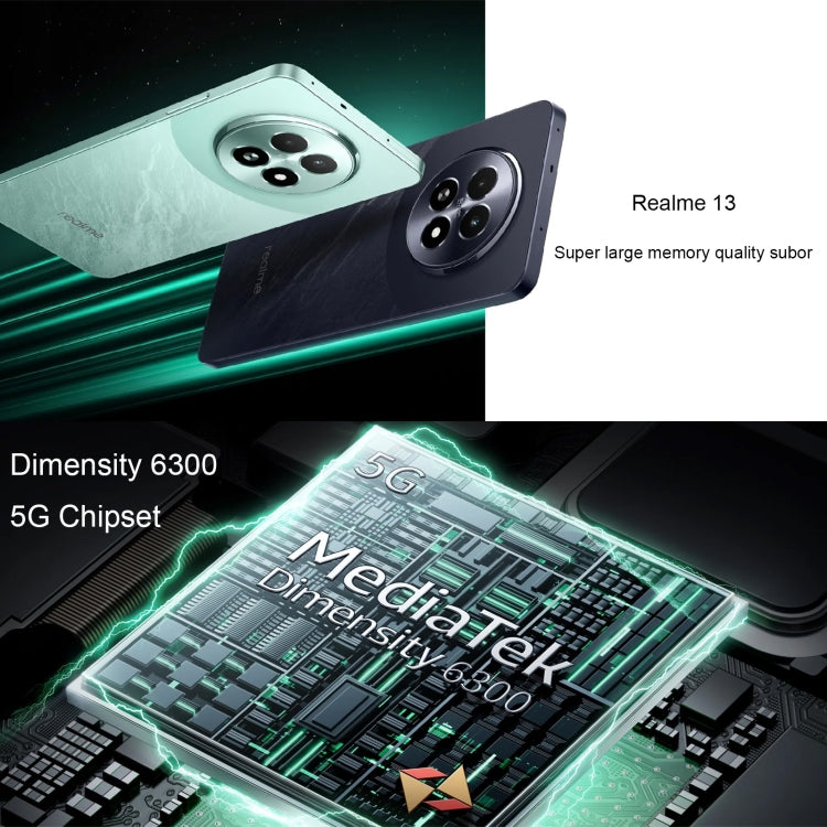 Realme 13, 12GB+512GB, Side Fingerprint Identification, 6.72 inch Realme UI 5.0 Dimensity 6300 5G Octa Core, Network: 5G (Black)
