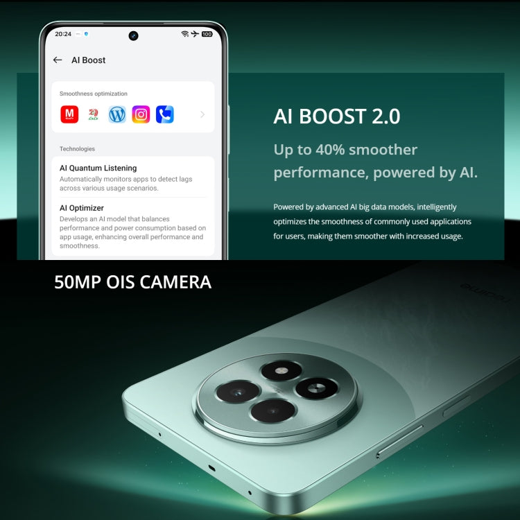 Realme 13, 12GB+512GB, Side Fingerprint Identification, 6.72 inch Realme UI 5.0 Dimensity 6300 5G Octa Core, Network: 5G (Green)