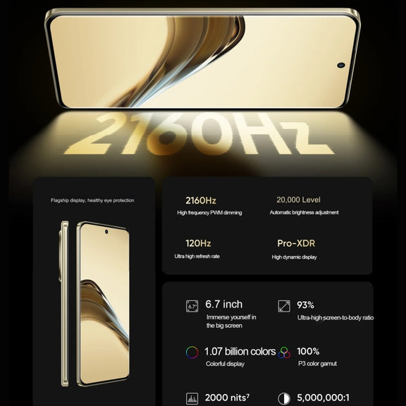 Realme 13 Pro+, 12GB+512GB, Screen Fingerprint Identification, 6.7 inch Realme UI 5.0 Snapdragon 7s Gen 2 Octa Core, NFC, Network: 5G (Gold)