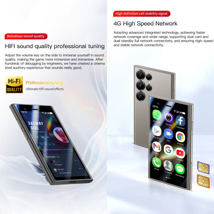SOYES S24 Pro Max, 2GB+16GB, 3.0 inch Android 10.0 MTK6737M Quad Core, Bluetooth, WiFi, Network: 4G, Dual SIM, Support Google Play Store (Black)