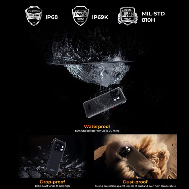 HOTWAV CYBER 13, IP68/IP69K Rugged Phone, 8GB+128GB, 10800mAh, 6.6 inch Android 14.0 Unisoc T606 Octa Core, Network: 4G, NFC, OTG (Black)