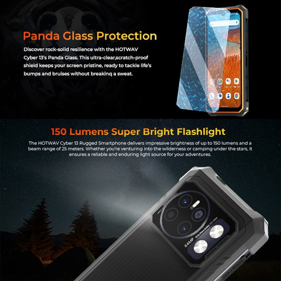 HOTWAV CYBER 13, IP68/IP69K Rugged Phone, 8GB+128GB, 10800mAh, 6.6 inch Android 14.0 Unisoc T606 Octa Core, Network: 4G, NFC, OTG (Black)