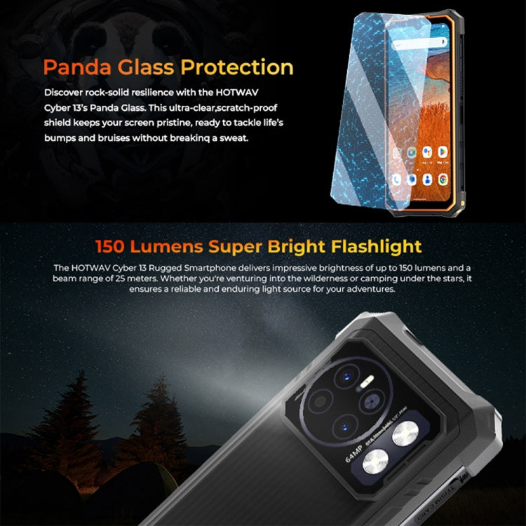HOTWAV CYBER 13, IP68/IP69K Rugged Phone, 8GB+128GB, 10800mAh, 6.6 inch Android 14.0 Unisoc T606 Octa Core, Network: 4G, NFC, OTG (Black)
