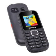UNIWA E1808 Elder Keypad Phone, 1.77 inch SC6531E, LED Flashlight, 21 Keys, Network: 2G, Triple SIM, EU Plug (Green)