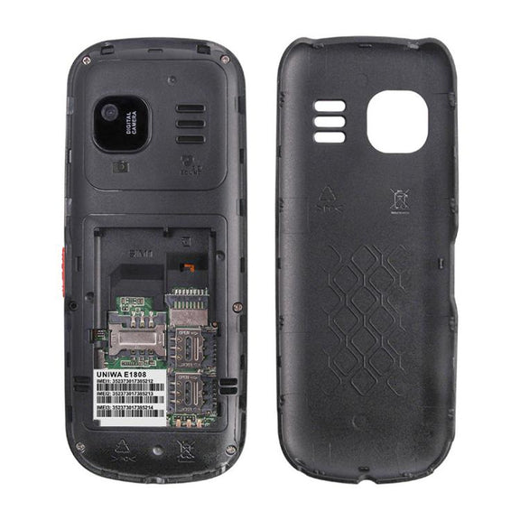 UNIWA E1808 Elder Keypad Phone, 1.77 inch SC6531E, LED Flashlight, 21 Keys, Network: 2G, Triple SIM, EU Plug (Green)