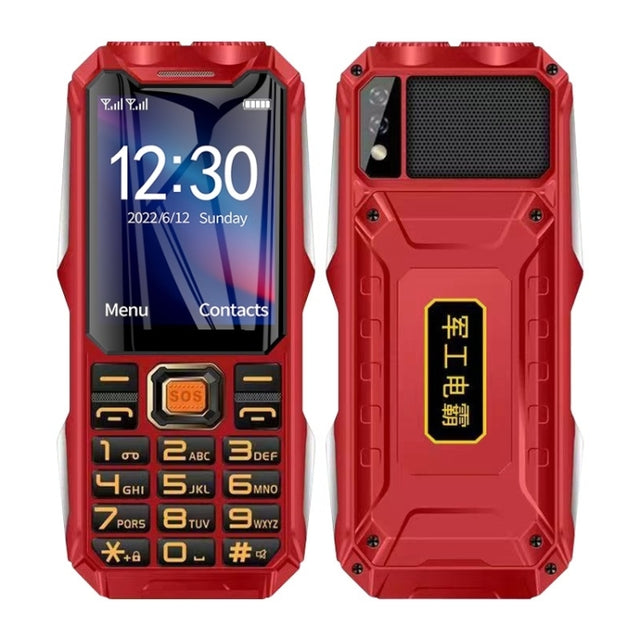 Q8-1 Triple Proofing Elder Phone, 16800mAh Battery, 2.4 inch, 21 Keys, Bluetooth, LED Flashlight, FM, SOS, Dual SIM, Network: 4G (Red)