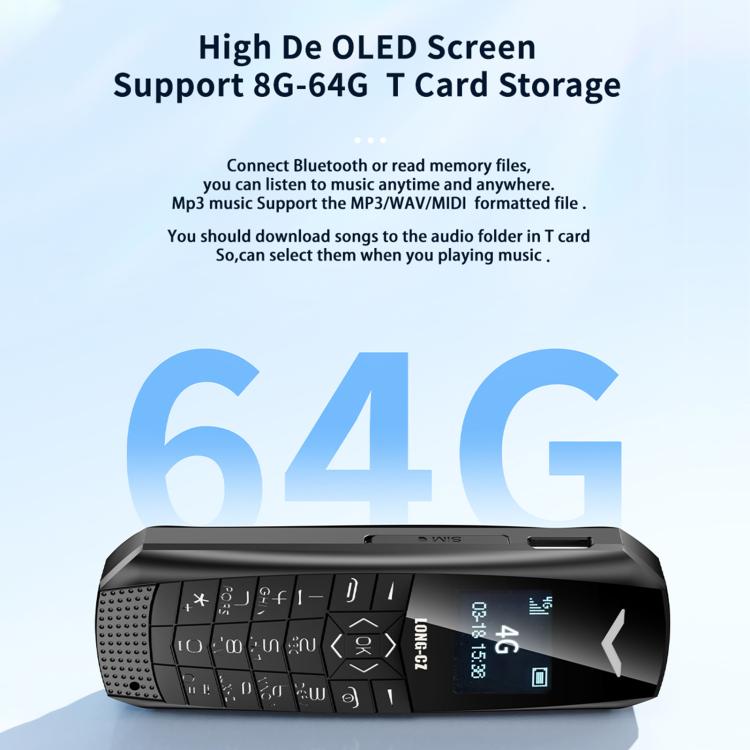 LONG-CZ S60 4G Mini Phone, 1.77 inch Unisoc T107, LED Flashlight, 21 Keys, Network: 4G, Single SIM (Black) - free shipping - PMc TechLife - Order now!